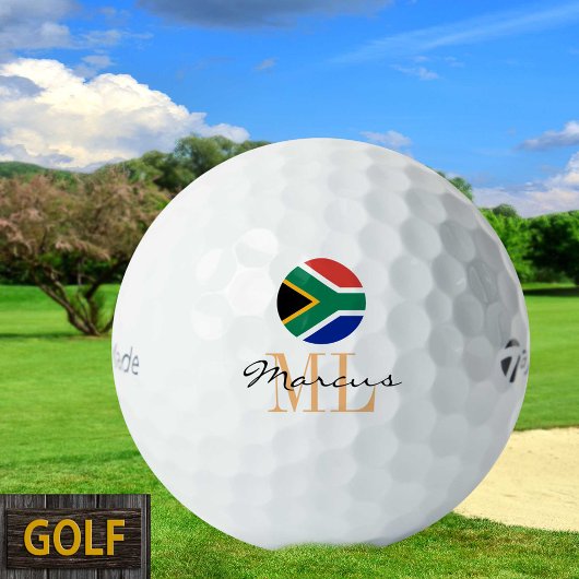 Geborduurde Zuid-Afrikaanse vlag & Afrika-golfball Golfballen