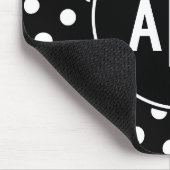 Geborduurde Zwarte en Witte Stippen Muismat (Hoek)