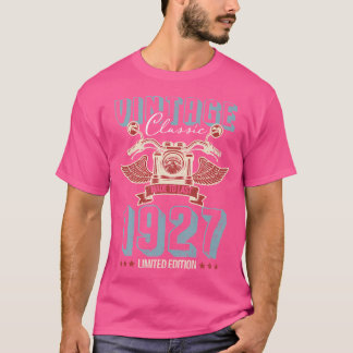 Geboren 1927 94 Verjaardag Motorfiets T-shirt