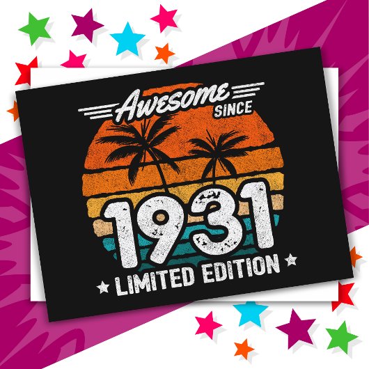 Geboren 1931 Limited Edition Retro Geweldig Sinds  Briefkaart