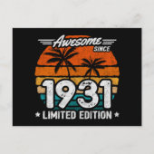 Geboren 1931 Limited Edition Retro Geweldig Sinds  Briefkaart (Voorkant)