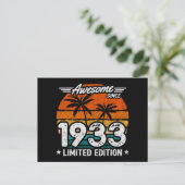 Geboren 1933 Limited Edition Retro Geweldig Sinds  Briefkaart (Staand voorkant)