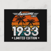 Geboren 1933 Limited Edition Retro Geweldig Sinds  Briefkaart (Voorkant)