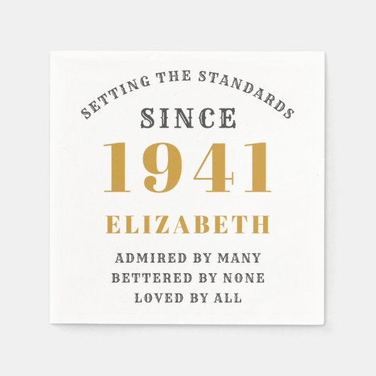 Geboren 1941 80e verjaardag volledig bewerkbaar Go Servet (Voorkant)