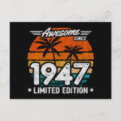 Geboren 1947 Limited Edition Retro Geweldig Sinds Briefkaart (Voorkant)