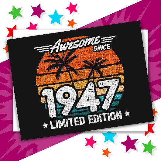 Geboren 1947 Limited Edition Retro Geweldig Sinds Briefkaart