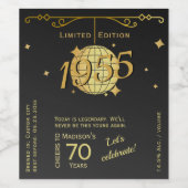 Geboren 1955 70ste verjaardagsfeest elegant wijnla wijn etiket (Enkel label)