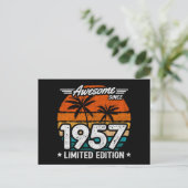 Geboren 1957 Limited Edition Retro Geweldig Sinds  Briefkaart (Staand voorkant)