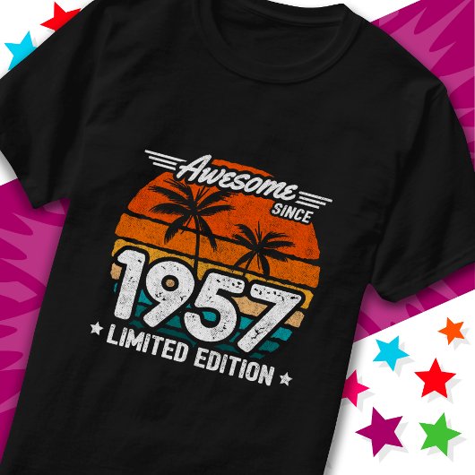 Geboren 1957 Limited Edition Retro Geweldige sinds T-shirt