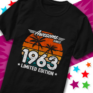 Geboren 1963 Limited Edition Retro Geweldige sinds T-shirt