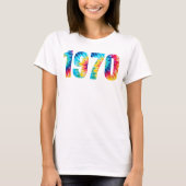 Geboren 1970 Verjaardagsfeest Retro Meerkleurig T-shirt (Voorkant)