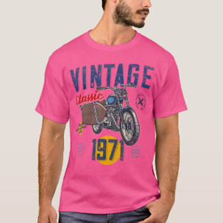  Geboren 1971 Verjaardagsklassieker Retro Motorbik T-shirt