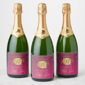 Geboren 1975 50ste verjaardagsfeest roze wijn Labe Sparkling Wijnetiket (Flessen)