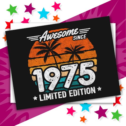 Geboren 1975 Limited Edition Retro Geweldig Sinds  Briefkaart