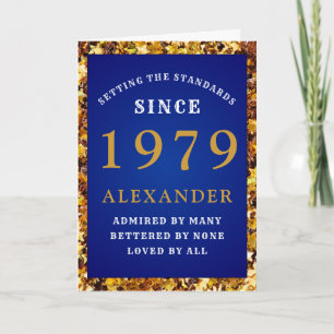 Geboren 1979 Verjaardag Standaard Blauw Toevoegen  Kaart