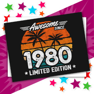 Geboren 1980 Limited Edition Retro Geweldig Sinds  Briefkaart