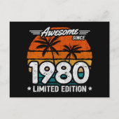 Geboren 1980 Limited Edition Retro Geweldige sinds Briefkaart (Voorkant)