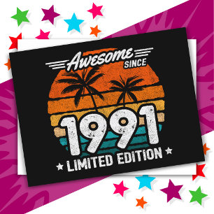 Geboren 1991 Limited Edition Retro Geweldig Sinds Briefkaart