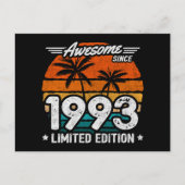 Geboren 1993 Limited Edition Retro Geweldige sinds Briefkaart (Voorkant)