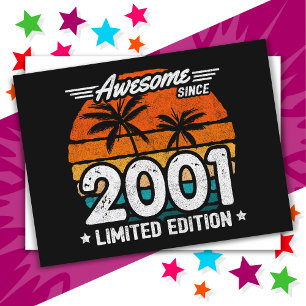 Geboren 2001 Limited Edition Retro Geweldig Sinds  Briefkaart