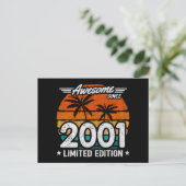 Geboren 2001 Limited Edition Retro Geweldig sinds  Briefkaart (Staand voorkant)