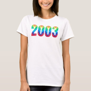 Geboren 2003 Verjaardagsfeest Meerkleurige Tie Dye T-shirt
