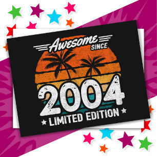 Geboren 2004 Limited Edition Retro Geweldig Sinds  Briefkaart