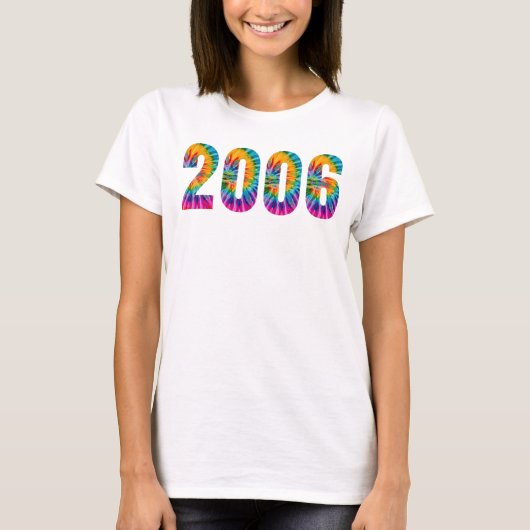 Geboren 2006 Verjaardagsfeest Meerkleurige Tie Dye T-shirt (Voorkant)