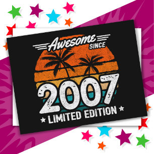 Geboren 2007 Limited Edition Retro Geweldig Sinds  Briefkaart