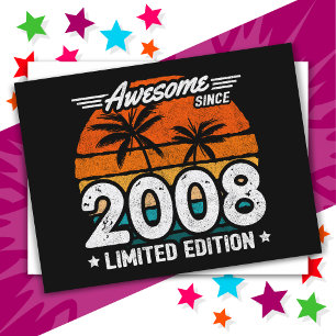 Geboren 2008 Limited Edition Retro Geweldig Sinds  Briefkaart