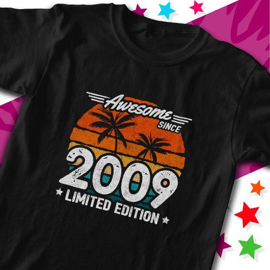 Geboren 2009 Limited Edition Retro Geweldige sinds T-shirt
