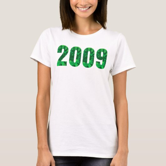 Geboren 2009 Verjaardagsfeest Green Tie Dye T-shirt (Voorkant)