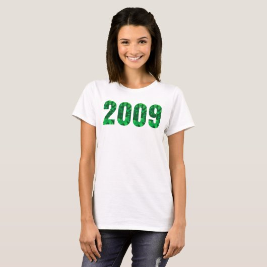 Geboren 2009 Verjaardagsfeest Green Tie Dye T-shirt (Voorkant volledig)