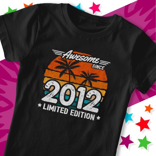 Geboren 2012 Limited Edition Retro Geweldige sinds T-shirt