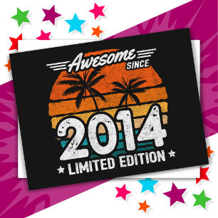 Geboren 2014 Limited Edition Retro Geweldig Sinds  Briefkaart
