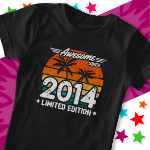 Geboren 2014 Limited Edition Retro Geweldige sinds T-shirt