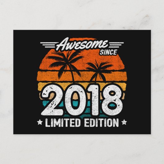 Geboren 2018 Limited Edition Retro Geweldig Sinds Briefkaart (Voorkant)