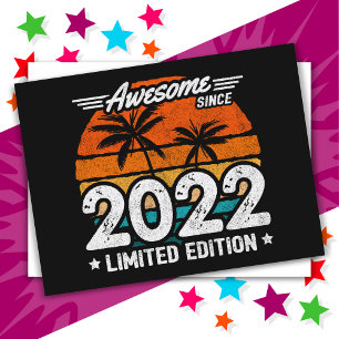 Geboren 2022 Limited Edition Retro Geweldig Sinds Briefkaart