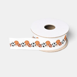 Geboren 2 Bal Basketbal Voetbal Sport Thema Party Grosgrain Lint
