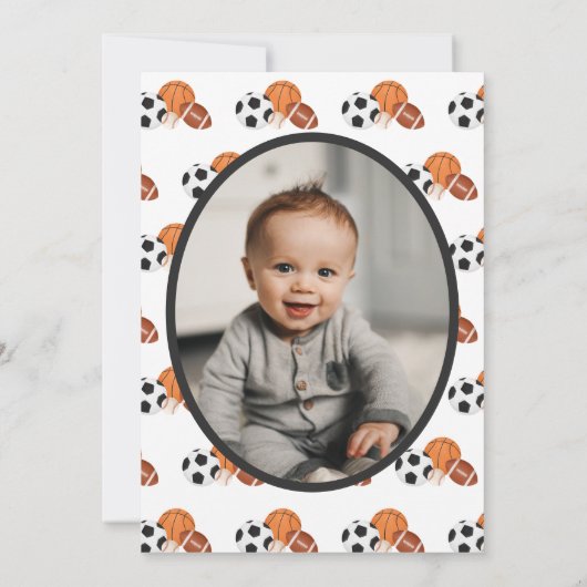 Geboren 2 Bal Sport Thema Jongen 2de Verjaardag Fo Kaart (Achterkant)