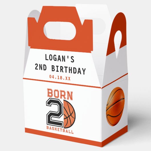 Geboren 2 Ball Basketbal 2e Verjaardag Party Bedankdoosjes (Geopend)