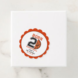 Geboren 2 Ball Basketbal 2e Verjaardag Party Bedankjes Labels