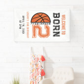 Geboren 2 Ball Basketbal 2e Verjaardag Party Spandoek (Insitu)