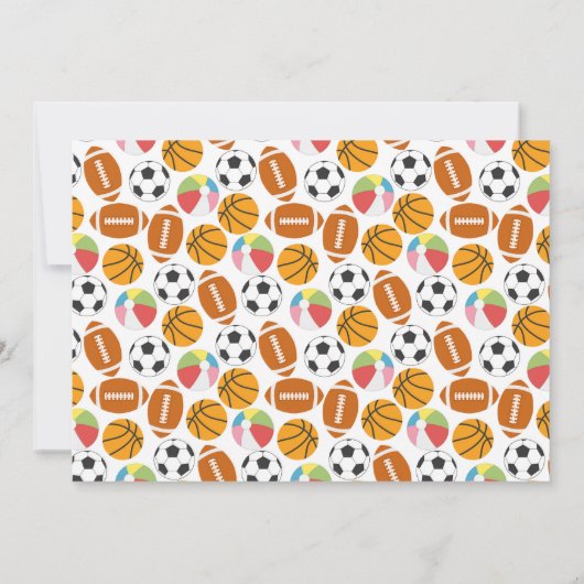 Geboren 2 Ball Sport Theme Jongen 2e Verjaardagsfe Bedankkaart (Achterkant)