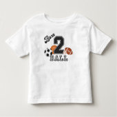 Geboren 2 Ball Sport Theme Jongen 2e Verjaardagsfe Kinder Shirts (Voorkant)