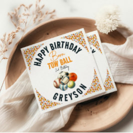 Geboren 2 Ball Sport Theme Jongen 2e Verjaardagsfe Servet