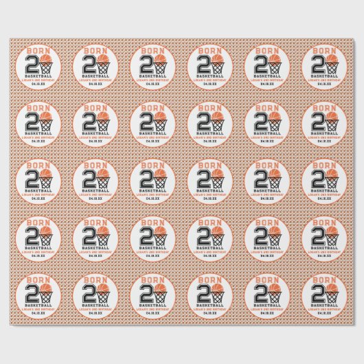 Geboren 2 basketbal | De tweede verjaardag van de Cadeaupapier (Vlak)