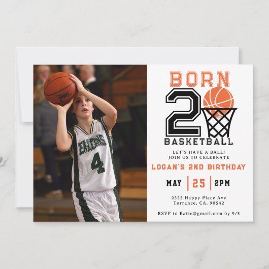 Geboren 2 basketbal | De tweede verjaardag van de  Kaart (Voorkant)