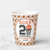 Geboren 2 basketbal | De tweede verjaardag van de  Papieren Bekers (Achterkant)