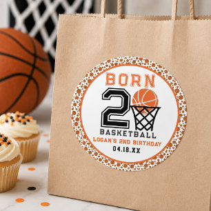 Geboren 2 basketbal   De tweede verjaardag van de  Ronde Sticker